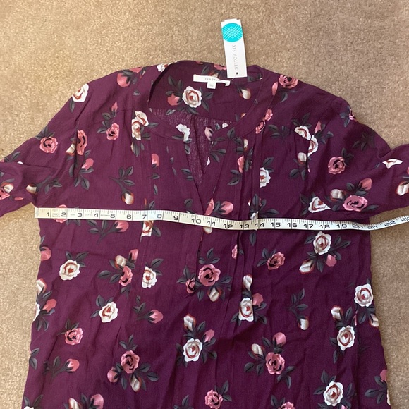 NWT Fun2Fun Kearney Henley Top Dark Purple - Picture 6 of 8